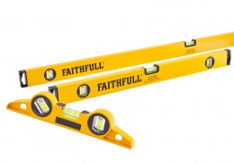 Faithfull 3 Piece Level Set (120cm, 60cm and 24cm Torpedo) £29.99